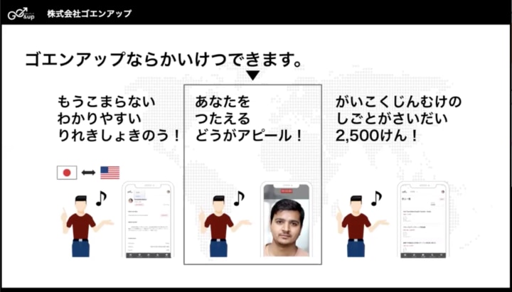 Antarmuka aplikasi yang menunjukkan fitur Video CV.