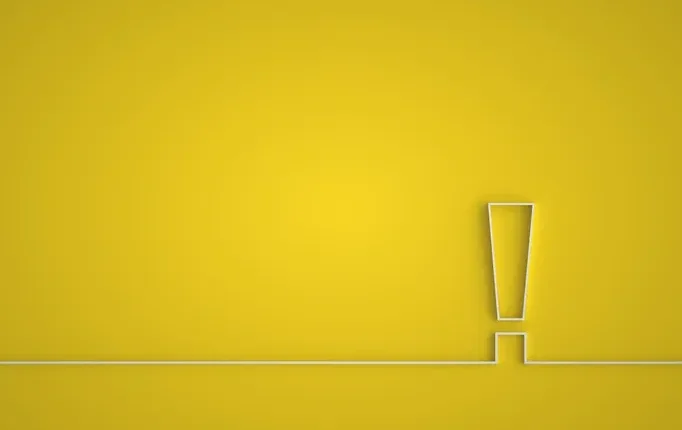 Tanda seru yang melambangkan peringatan atau hal yang perlu diperhatikan.