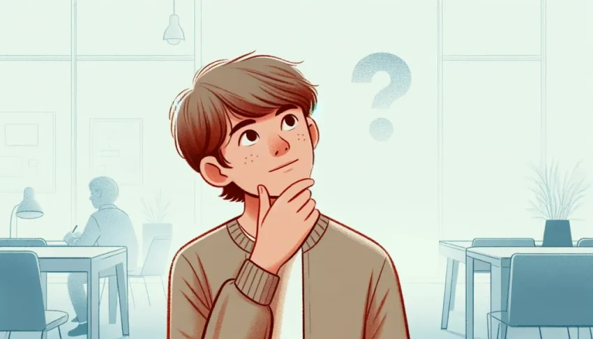 Ilustrasi seseorang sedang berpikir dan belajar.