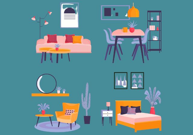 Ilustrasi suasana ceria di dalam sebuah share house.