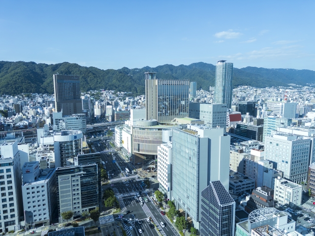 Pemandangan pelabuhan Kobe