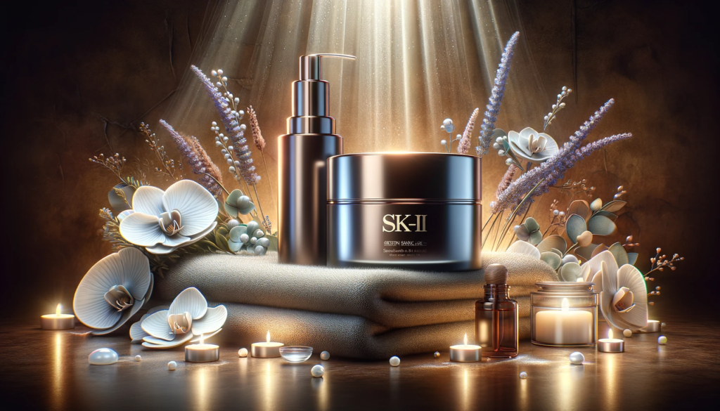 Ilustrasi produk skincare mewah SK-II.