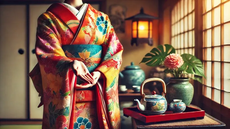 Peralatan upacara minum teh yang sederhana dan indah.