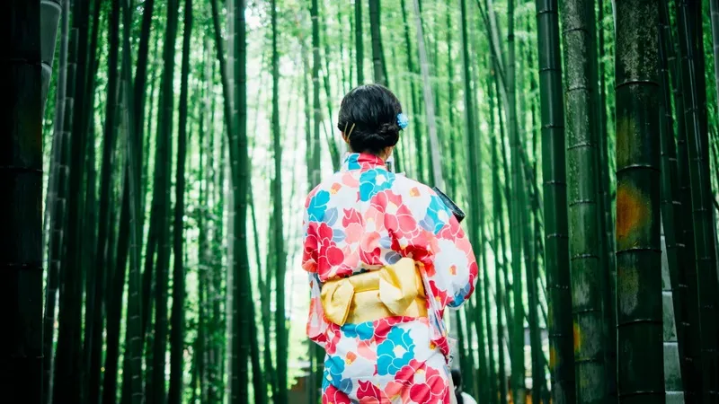 Perbandingan kain kimono yang mewah dan kain yukata yang simpel